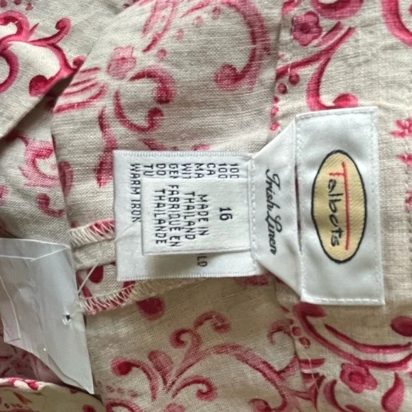 Talbots Floral Linen High Rise Ankle Cropped pants - Picture 8 of 9